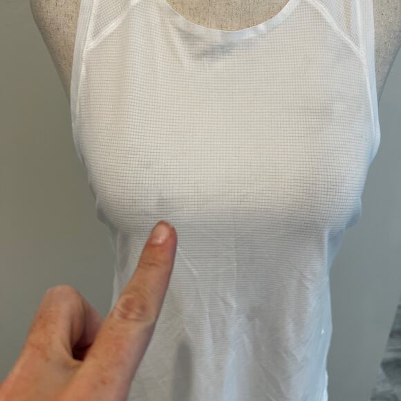 ATHLETA Women's Grid Knit Singlet Tank Size S In Bright White - Picture 6 of 14